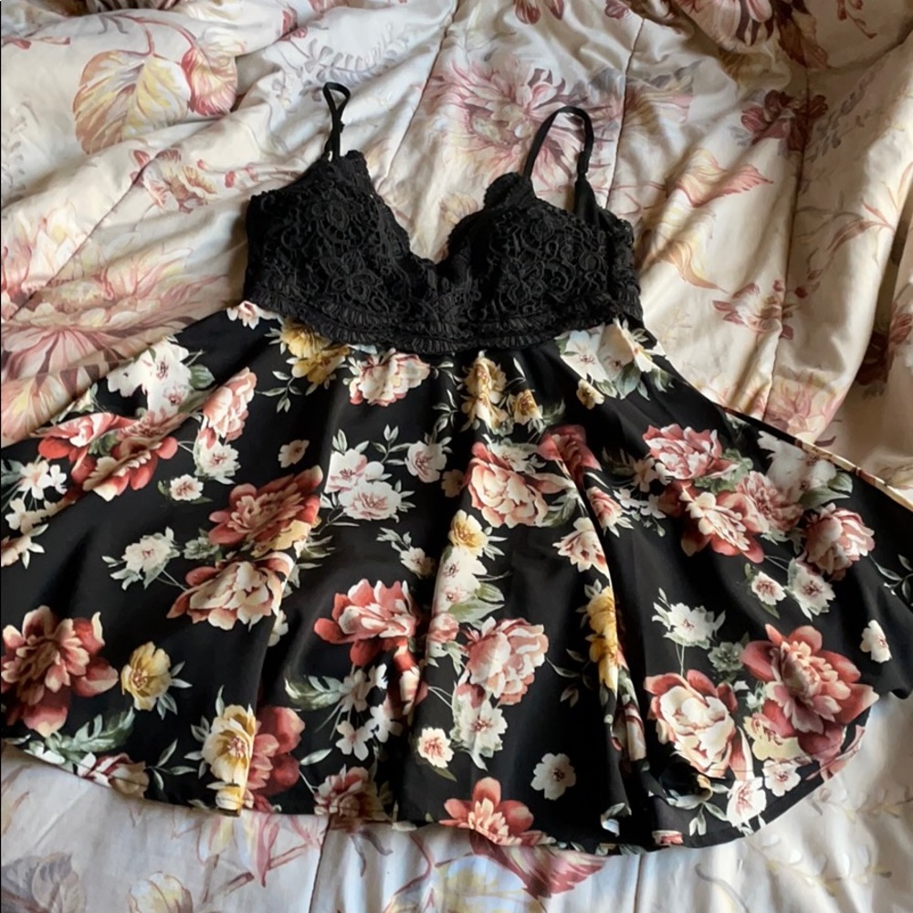 Black floral dress